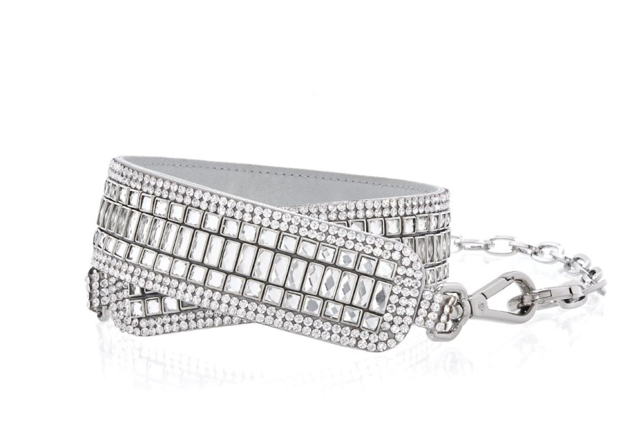 Accessories Judith Leiber | Baguette Deco Gems Belt Silver