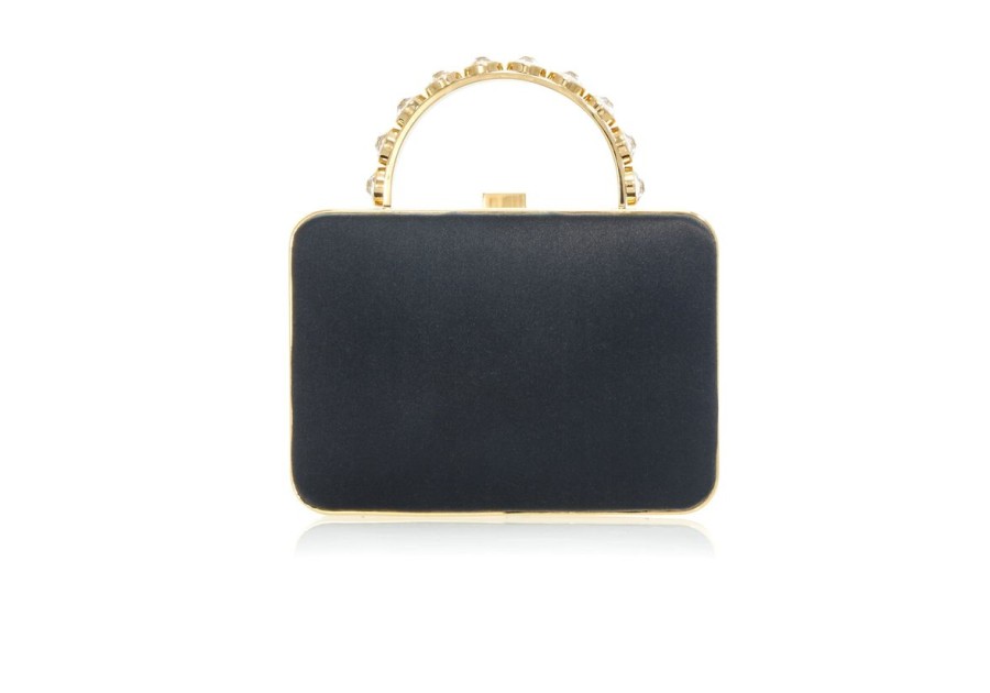 Handbags Judith Leiber | Satin Mini Rounded Rectangle Black