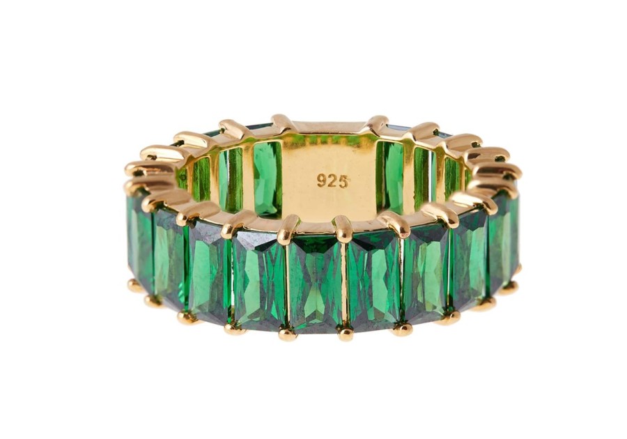 Accessories Judith Leiber | Baguette Eternity Ring Green