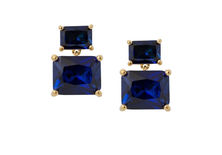 Accessories Judith Leiber | Rectangle Drop Earrings Blue