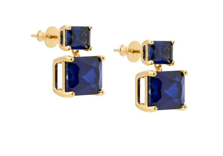 Accessories Judith Leiber | Rectangle Drop Earrings Blue