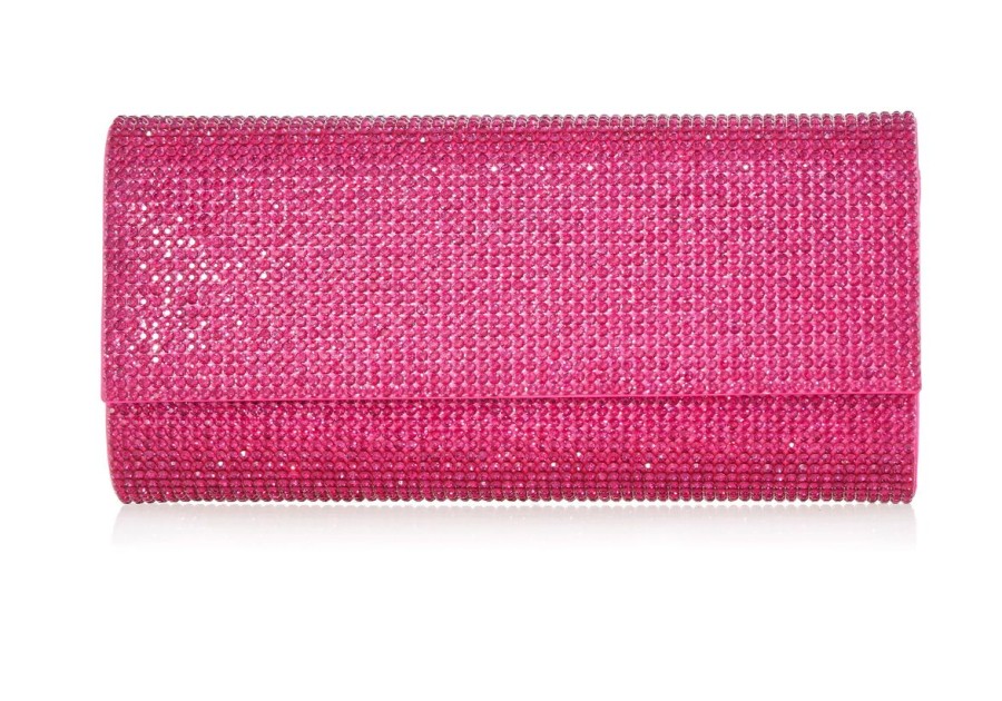 Handbags Judith Leiber | Perry Crystal Clutch Fuchsia