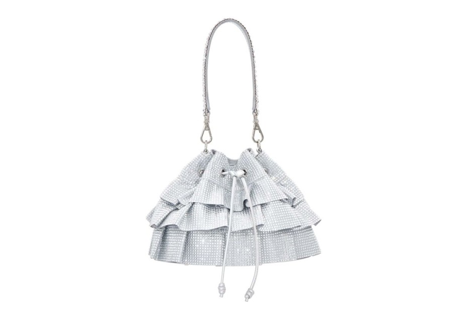 Handbags Judith Leiber | Ruffle Pouch Silver