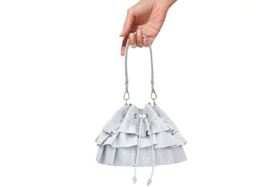 Handbags Judith Leiber | Ruffle Pouch Silver