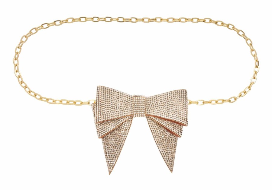 Accessories Judith Leiber | Soft Bow Belt Champagne