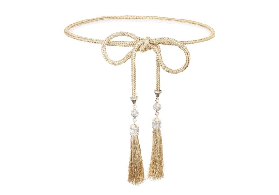 Accessories Judith Leiber | Crystal Tassel Belt Champagne