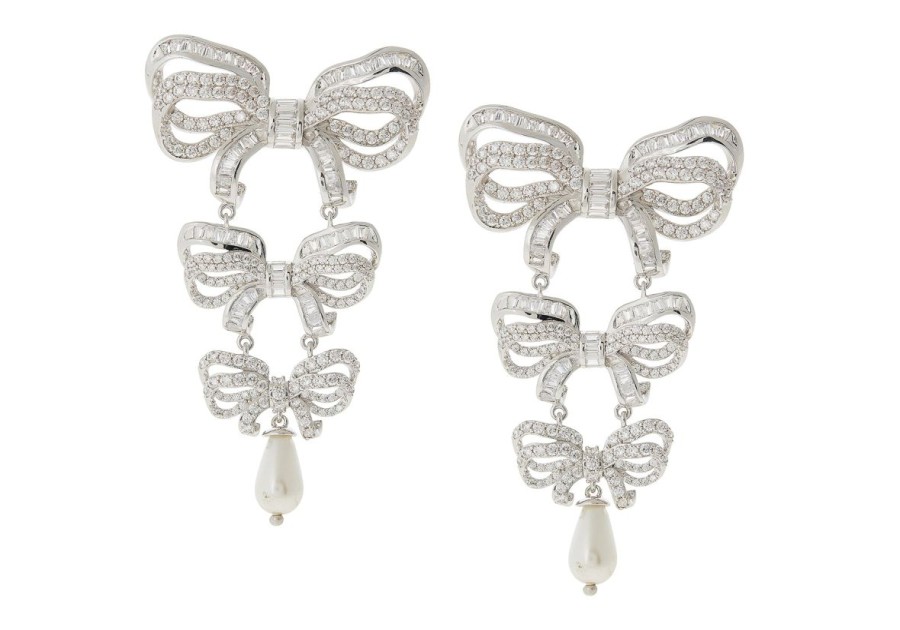 Accessories Judith Leiber | Bow Pearl Chandelier Earrings