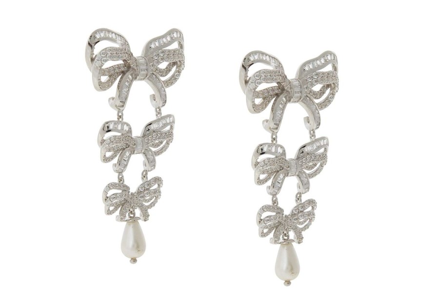 Accessories Judith Leiber | Bow Pearl Chandelier Earrings