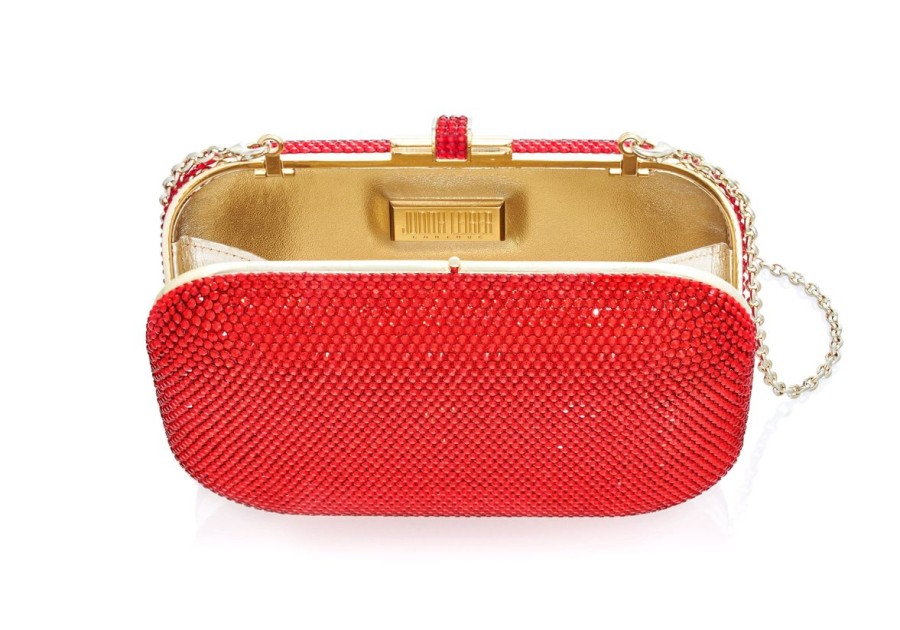 Handbags Judith Leiber | Classic Red Slide Lock