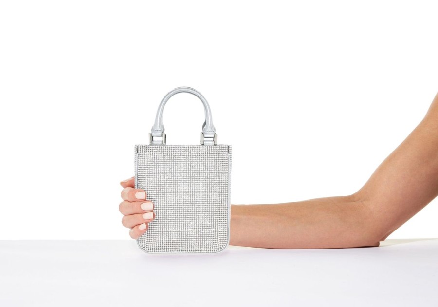 Handbags Judith Leiber | Mini Tote Crystal Silver