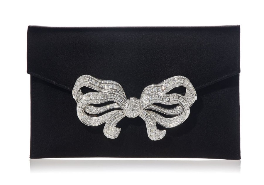 Handbags Judith Leiber | Satin Bow Envelope Black