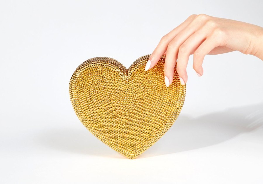 Handbags Judith Leiber | Heart Clutch Gold