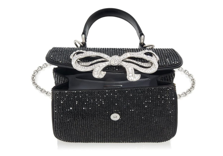 Handbags Judith Leiber | Crystal Bow Top Handle Black